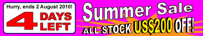 Summer Sale 2010 - All stock Used Vehicles US$200 OFF