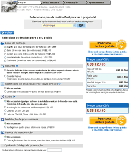 page du devis du vehicule