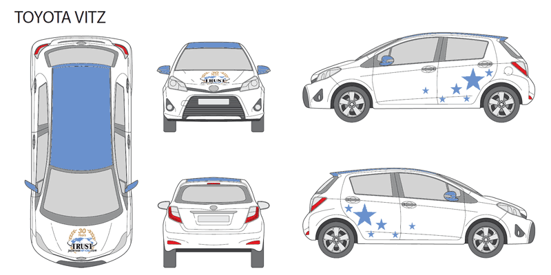 Example of design for Toyota Vitz