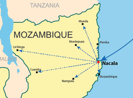 Delivery destination for used cars to Nacala